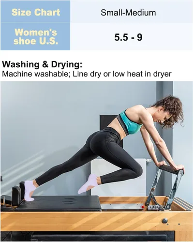 Vista 5 de Calcetines de pilates antideslizantes para mujer, calcetines atléticos de yoga para barre ballet, descalzo, entrenamiento, hospital