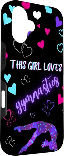 Vista 3 de Funda para iPhone 16 Gymnast This Girl Heart Loves Gymnastics Pink Teal