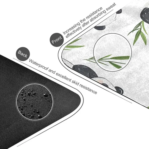Vista 4 de Pandas Hojas Yoga Mat Antideslizante Grueso Niños Eco Friendly Goma Entrenamiento Plegable Yoga Mat Mujeres Ejercicio