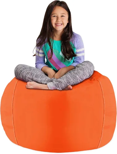 Vista 28 de Posh Creations Funda de puf para niños con almacenamiento para animales de peluche - Organizador de juguetes para niños, Mediano 68.58 cm - Lona