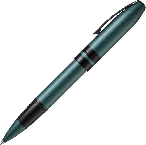 Vista 10 de Sheaffer Icon Chrome con aplicaciones PVD negro brillante - Med Nib Cromado