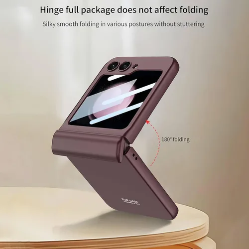 Vista 6 de STORMTAL Funda protectora delgada para Samsung Galaxy Z Flip 5, protección de bisagra, protector de pantalla integrado, carga inalámbrica, a prueba