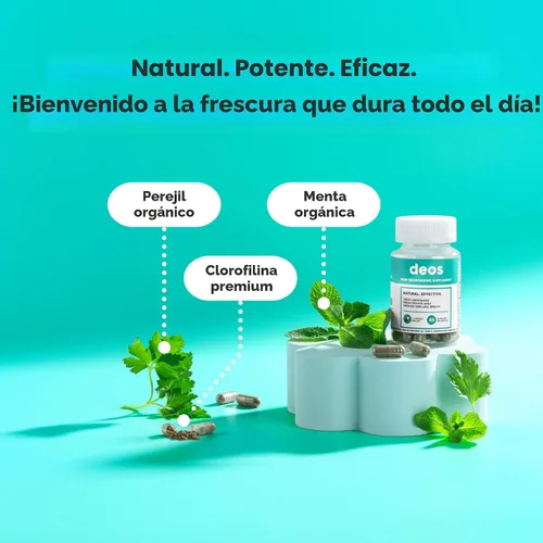 Vista 5 de DEOS® Suplemento desodorante interno [control natural de olores] – Cápsulas desodorizantes de cuerpo completo para la salud intestinal y de la piel