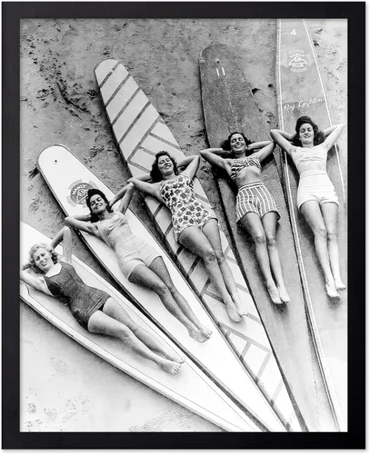 Vista 42 de Poster Master Póster vintage de mujeres en la playa, impresión de moda, arte de traje de baño, regalo glamoroso para hombres, mujeres, nadadores