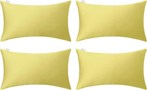 Vista 80 de Thmyo - Paquete de 4 fundas de almohada decorativas de 100 % algodón para lumbar, cómodas, sólidas, para Navidad/Halloween, fundas de cojín Blanco