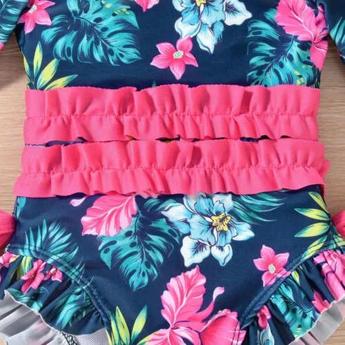 Vista 8 de Aalizzwell Traje de baño de una pieza de manga larga para bebés recién nacidos