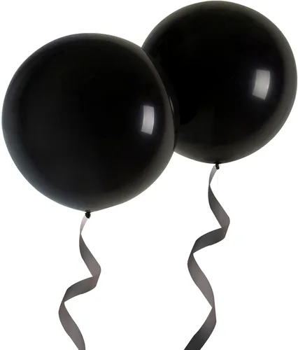 Vista 28 de Globos redondos gigantes de 24 pulgadas, paquete de 10 globos de látex negro para sesiones de fotos, bodas, baby shower, decoraciones de fiesta
