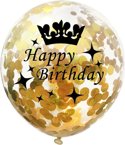 Vista 3 de SHUNTAI Decoraciones de cumpleaños 16 negro y dorado, globos de cumpleaños dulces 16 de látex, globo de confeti dorado de 16 años, tema de feliz