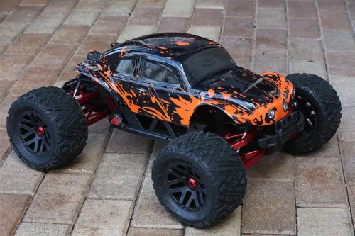Vista 6 de SummitLink Reemplazo de cuerpo personalizado compatible con naranja fangoso sobre negro para automóvil o camión RC escala 1/10 1/8