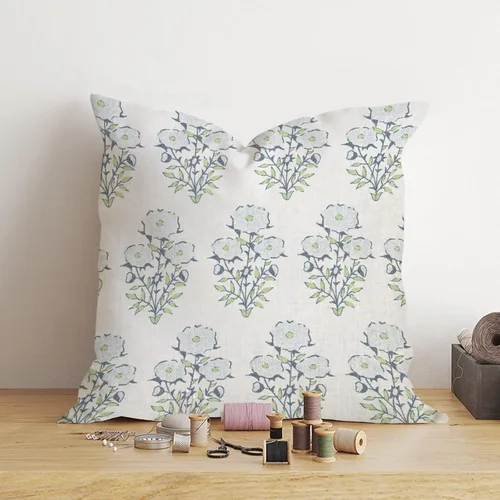 Vista 4 de Mughal - Funda de almohada estilo chinoiserie, funda de almohada asiática de 18 x 18 pulgadas, decoración rústica del hogar para sofá, sala