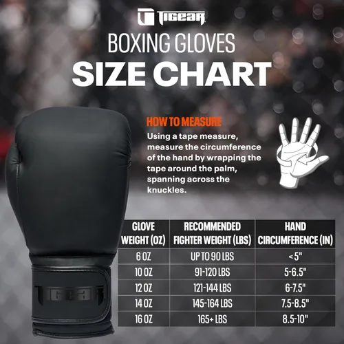 Vista 6 de Tigear Prime 2.0 Pro Boxing Gloves – Training Boxing Gloves Men, Women, Kids, Adult, Kids, Durable Engineered Leather Gloves for Muay Thai, MMA