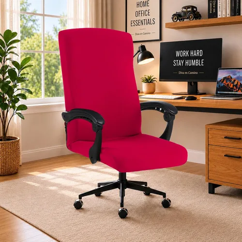 Vista 26 de Fundas elásticas resistentes al agua para sillas de computadora - Protectores lavables para respaldo giratorio y asiento para mascotas - Negro