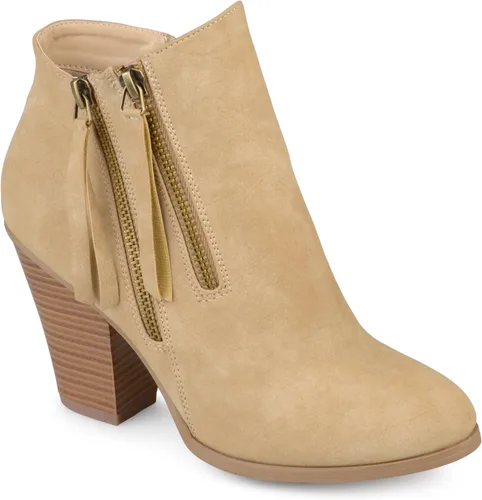 Vista 7 de Journee Collection Vally - Botines de moda para mujer, con doble borla, con cremallera, tacón grueso, punta redonda