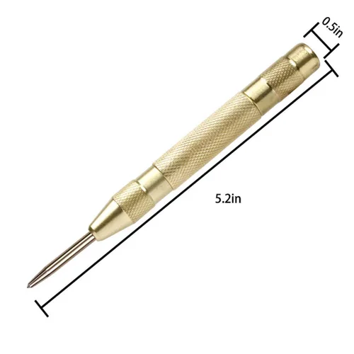 Vista 5 de 2 Pack Perforadora Central Automática, Herramienta de Perforación de Resorte Cargada de 13 cm, Herramienta de Perforación de Resorte de Latón