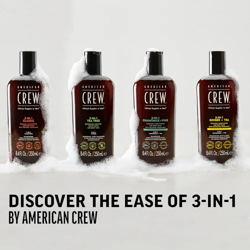 Vista 8 de AMERICAN CREW Manzanilla y pino 3 en 1, champú, acondicionador y gel de baño para hombres, regalo de cuidado del cabello para él, fragancia calmante