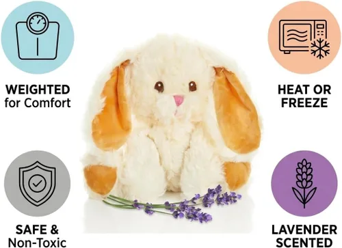 Vista 6 de Warm Pals Bashful Bunny, animal de peluche de Pascua para microondas, 1.5