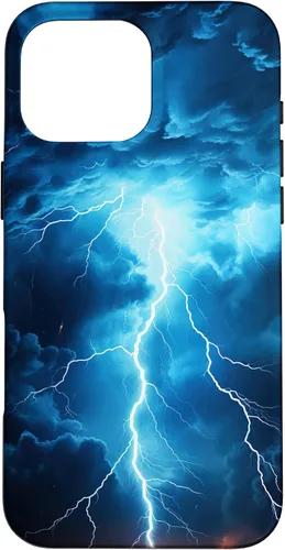 Vista 19 de Cool Blue Lightning Bolt Storm Wild Nature Sky Graphic Art Case for iPhone 17