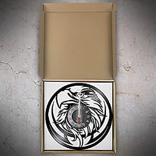 Vista 3 de Reloj de pared vintage, reloj de pared con bandera patriótica de águila americana, arte de pared, silencioso, reloj de pared con cabeza de águila