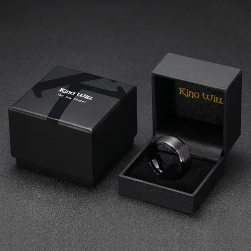 Vista 6 de King Will - Anillo de tungsteno básico para hombre, de 1564, 932, 516, 2364 y 2564de pulgada, acabado cepillado mate, ajuste cómodo, anillo de boda