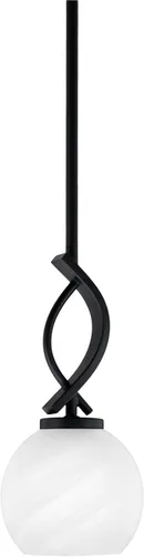 Vista 79 de Toltec Lighting Cavella Stem Colgado Mini colgante, acabado grafito, vidrio de muselina blanca de 4 pulgadas