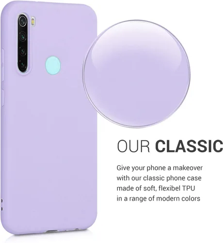 Vista 3 de kwmobile Funda compatible con Xiaomi Redmi Note 8 (2019/2021) - Funda protectora de silicona TPU suave y delgada - Lavanda