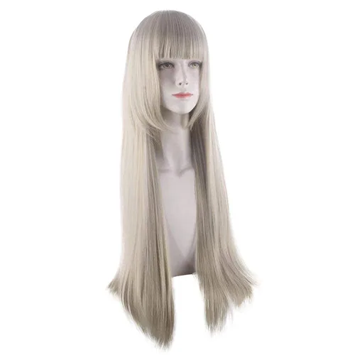 Vista 4 de LCNING Pelucas de cosplay de anime Kakegurui Momobami Ririka, pelucas de fiesta + gorro de peluca
