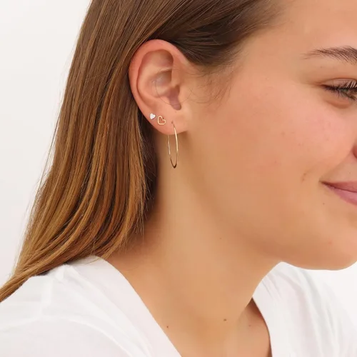 Vista 24 de Aretes de aro finos martillados, elegantes plata esterlina geométrica sólida, relleno de oro y relleno de oro rosa; para mujer por Lotus Stone