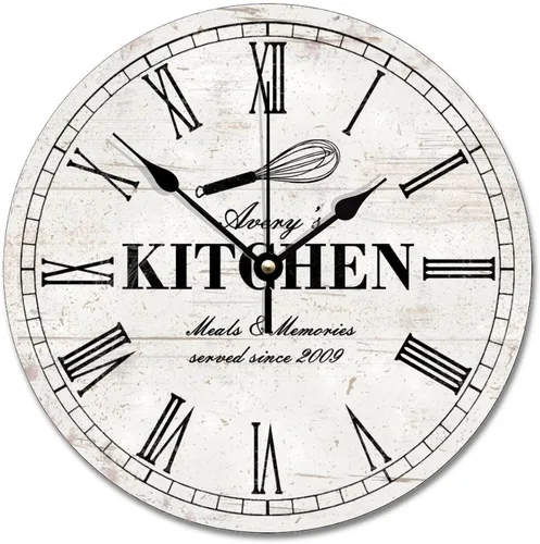 Vista 11 de ArogGeld Reloj de cocina de chef con números arábigos, reloj de pared personalizado de 10 pulgadas, funciona con pilas, decoración de pared