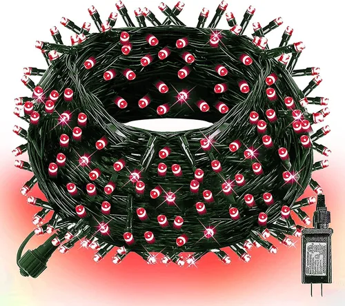 Vista 17 de Dazzle Bright - Guirnalda de luces de Navidad para exteriores, 1000 luces LED de 328 pies, enchufe de luz de hada con control remoto, 8 modos