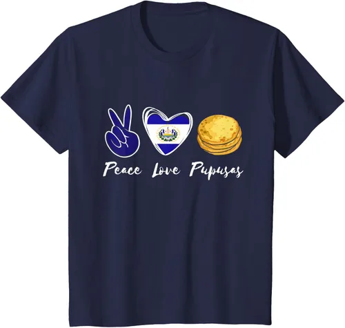 Vista 85 de Pupusas Lover Love Peace El Salvadaor Camiseta Comida Salvadoreña