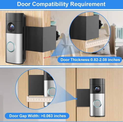 Vista 3 de Soporte antirrobo para timbre compatible con timbre de batería R-ing/Plus/Pro (modelo 2026)/timbre de video Tapo, soporte de montaje ajustable sin