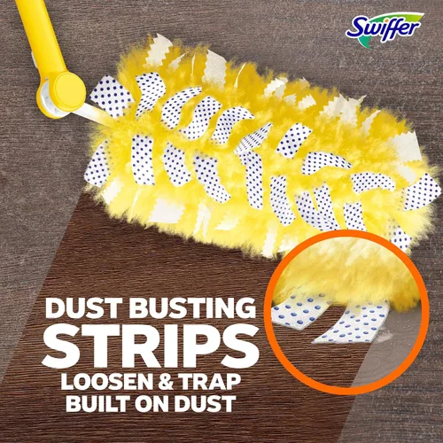 Vista 7 de Swiffer Plumero de Alta Resistencia Kit de inicio con mango extensible de 3 pies y 3 recambios