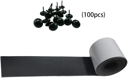 Vista 10 de Correa de madera sintética, correa de piel sintética de 6 pies de longitud, correa de ocultación de huecos con vigas de madera con 100 tachuelas