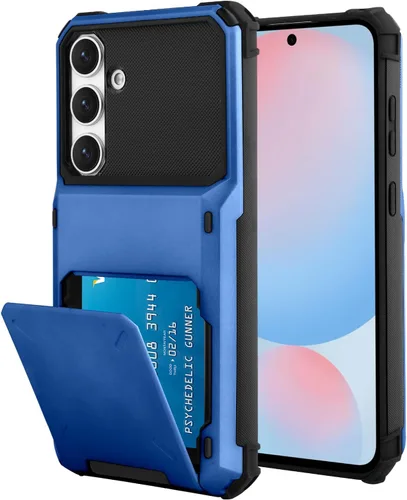 Vista 32 de Funda tipo cartera para Samsung Galaxy S22 con ranura para 2 tarjetas de crédito Funda a prueba de golpes Hybrid Heavy Duty Protection Armor Funda