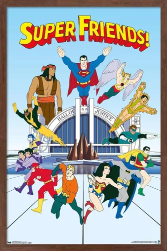 Vista 16 de Trends International DC Comics Super Friends - Póster de pared del equipo, 22.4 pulgadas de largo x 14.7 pulgadas, versión enmarcada de madera
