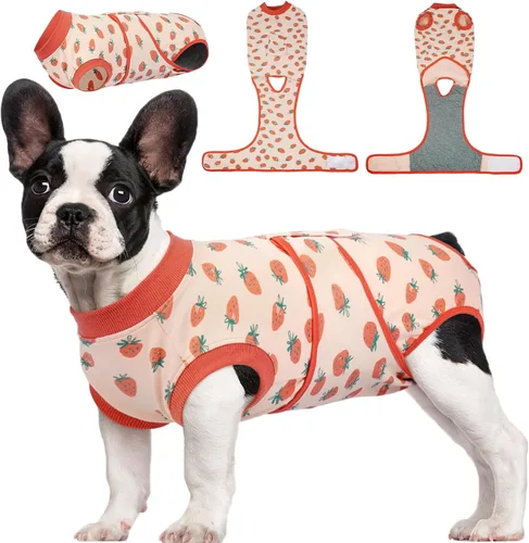 Vista 60 de Kuoser Traje de cirugía para perro, cómodo traje de recuperación para perras, mameluco protector posoperatorio, alternativa suave al cuello E