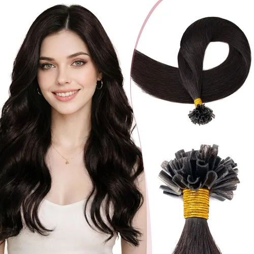 Vista 12 de SEGO Extensiones de cabello humano real con punta K, extensiones de cabello humano real, con punta en U, sin costuras, previamente adheridas