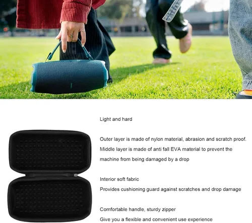 Vista 4 de Funda Charge 6, funda rígida de viaje para altavoz Charge 6, funda protectora a prueba de golpes con asa y correa, bolsa rígida de EVA