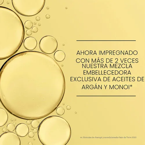 Vista 5 de Bain de Terre Champú largo y saludable con aceite de almendras dulces, fuerza y protección para cabello débil y dañado, con aceites de argán