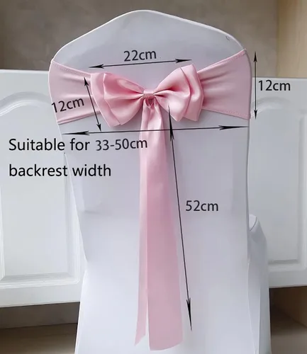 Vista 3 de 6 bandas elásticas para silla, lazos dobles, bandas de elastano para decoración de bodas, fiestas, cumpleaños, banquetes, suministros de Navidad