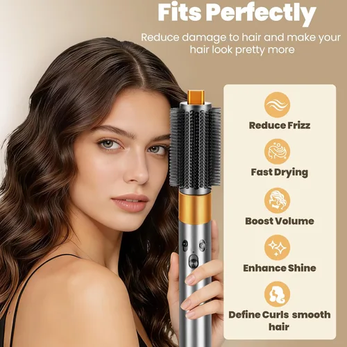 Vista 10 de Cepillo voluminizador redondo mejorado compatible con accesorios Dyson Airwrap, accesorios para el cabello de cepillo redondo compatibles