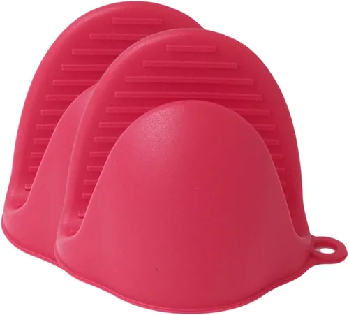 Vista 2 de IMIKE Mini guantes de silicona para horno, manoplas de cocina, agarres para olla, horno para hornear, microondas, 3 pares