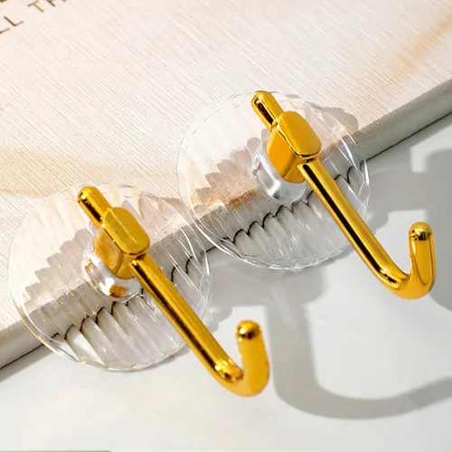 Vista 4 de Paquete de 6 ganchos para toallas de baño, ganchos de pared adhesivos transparentes, sin taladrar para baño y cocina