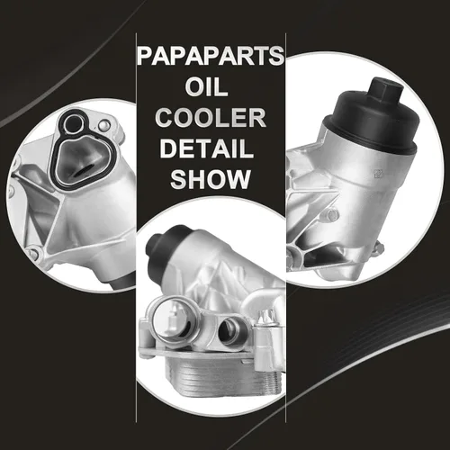 Vista 3 de PAPAPARTS Enfriador de aceite de motor compatible con Chevy Aveo Cruze Limited Sonic Pontiac G3 Saturn Astra 1.6L 1.8L Raplace 93186324, 25199751