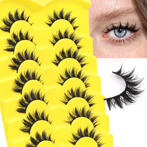Vista 8 de Veleasha Lash Kit Brown False Eyelashes Wispy Strip Lashes Natural Look