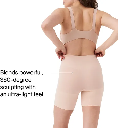Vista 4 de Spanx SPANXsculpt Short Sin Costuras de Poder a Medio Muslo - Ropa Moldeadora Central - Ligero, Moldeado y Soporte Durante Todo el Día - Sin Líneas