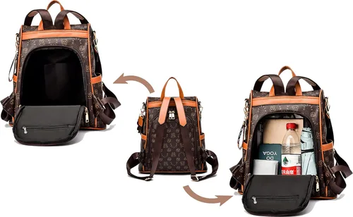 Vista 5 de NAITOKE Women Backpack Purse PU Leather Anti-theft Lightweight Ladies Travel Backpack