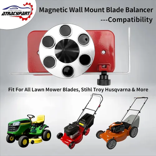 Vista 3 de ATRACYPART 42-047 Equilibrador magnético de cuchillas de montaje en pared, compatible con todas las cuchillas de cortacésped, Stihl Troy Husqvarna