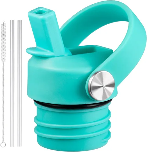 Vista 13 de Tapa de popote compatible con botella de agua de boca estándar de 24 onzas y 21 onzas, tapas con popote para botellas de agua Hydroflask, parte
