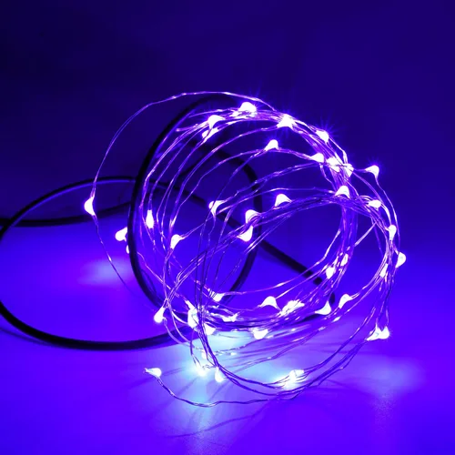 Vista 7 de Karlling guirnalda de luces LED, enchufado de USB, focos LED de alambre plateado, impermeable cadena de luces estrelladas para dormitorio, patio